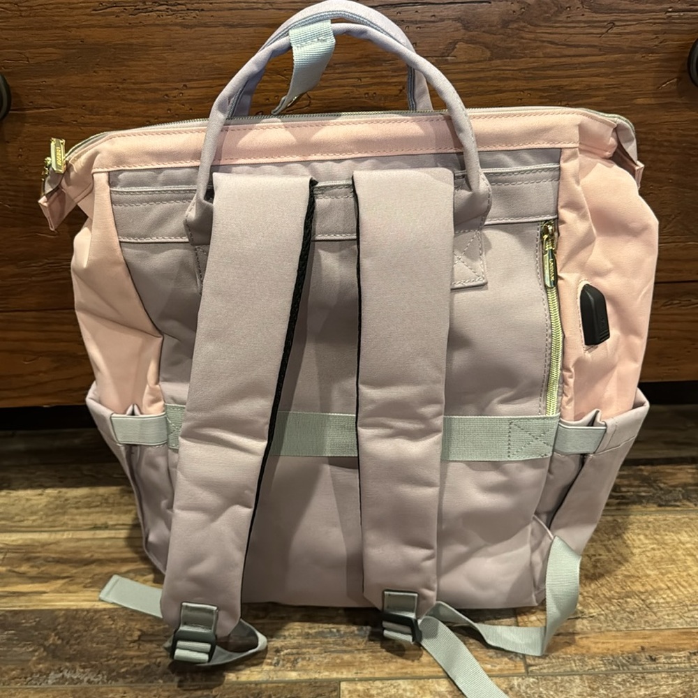 Lovevook pink lavender backpack diaper bag usb charging port - Picture 2 of 10